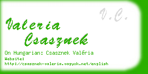 valeria csasznek business card